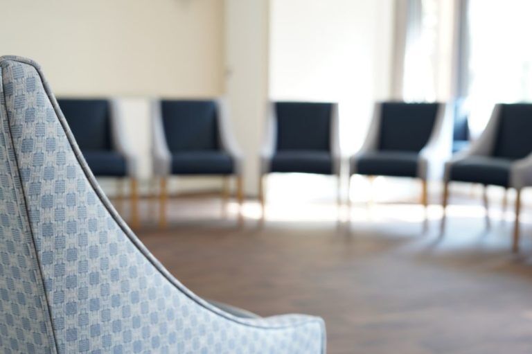 Group therapy area inside Asana Lodge
