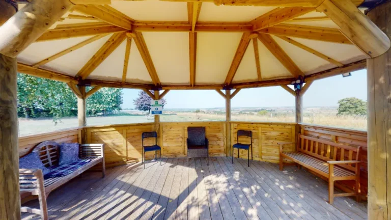 Wooden hut outside